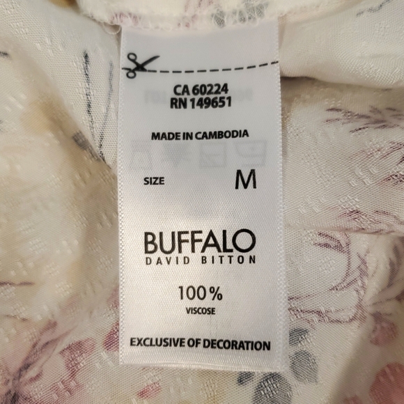 Buffalo David Bitton Floral Viscose Top Blouse M - Picture 10 of 12